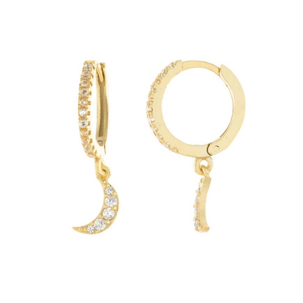 Moon Drop Huggie Hoop (UNWORN) tarnish free